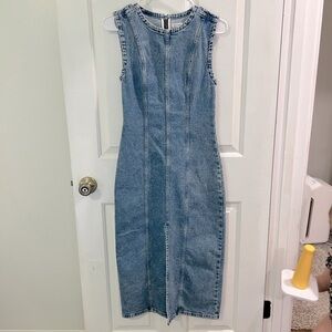Abercrombie & Fitch Shell Denim Midi Dress XS